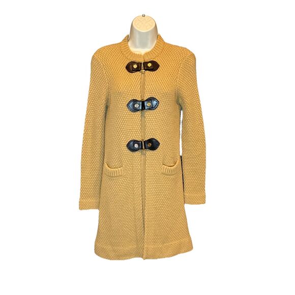 Tory Burch Size XS Wool Alpaca Blend Long Sweater Cardigan Coat Beige Tan - Picture 1 of 16